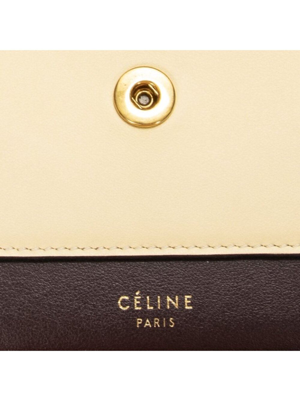 Celine Envelope Chain Wallet Burgundy Red Ivory Calfskin Leather - Picture 10 of 10
